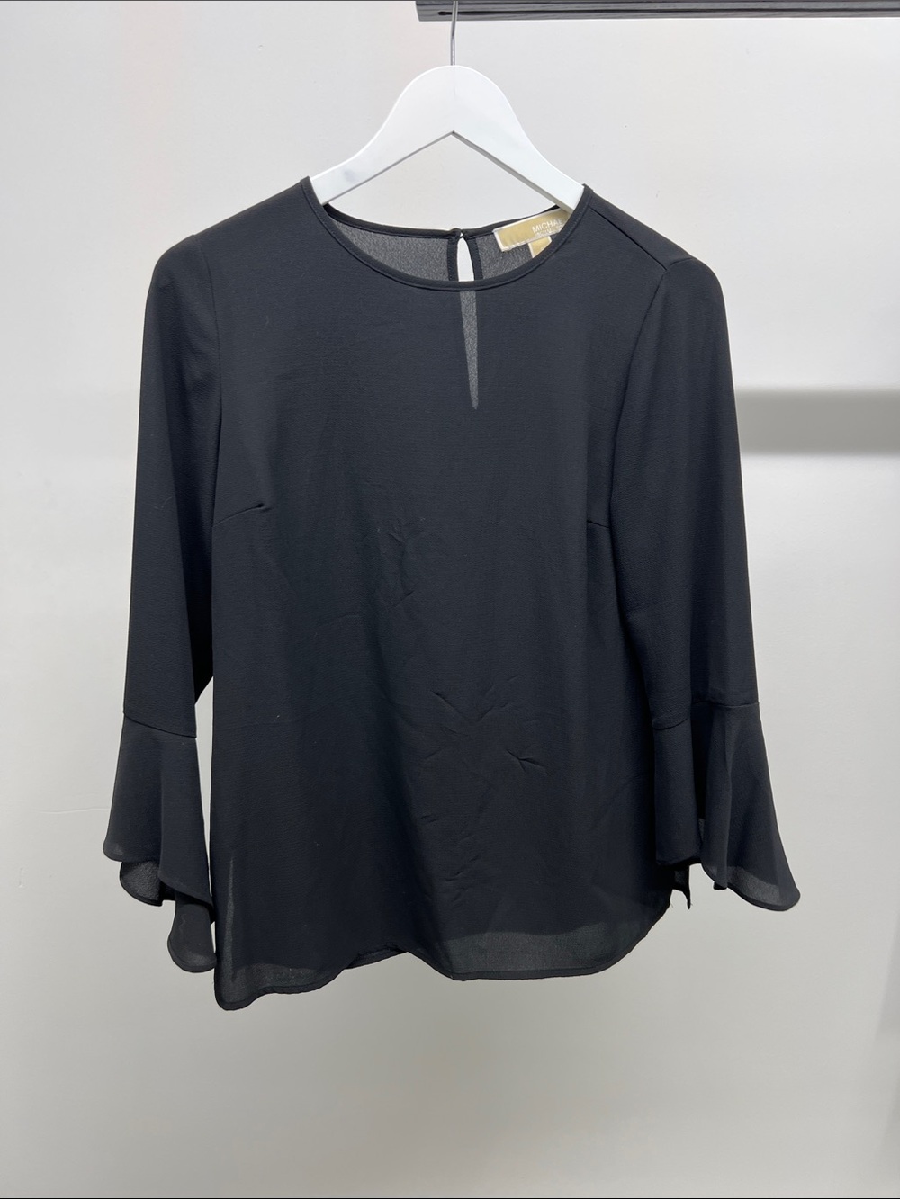 MICHAEL Michael Kors Black Ruffle-Sleeve Blouse